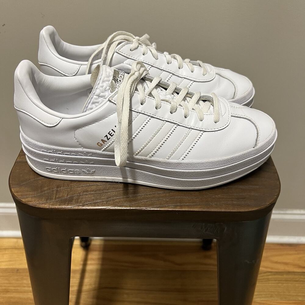 Adidas Gazelle Bold Triple White Platform